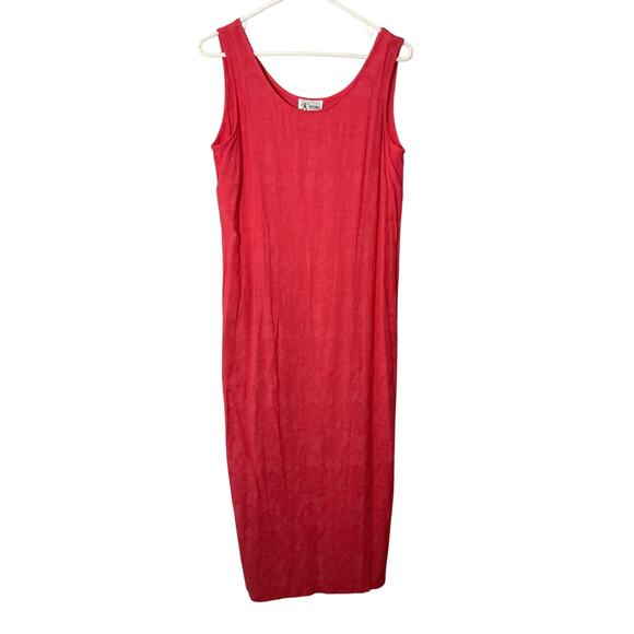 90’s K Studio Size 10 Coral Embroidered Floral 2 Piece Dress & Jacket - Picture 3 of 6